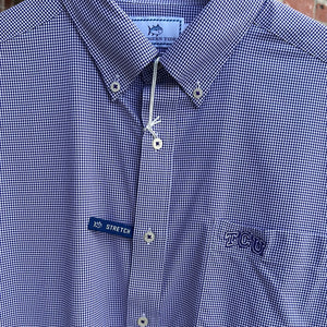 Southern Tide Intercoastal Gingham Shirt Purple TCU