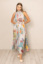 Load image into Gallery viewer, Malaga Pleated Dress Grey Blooms