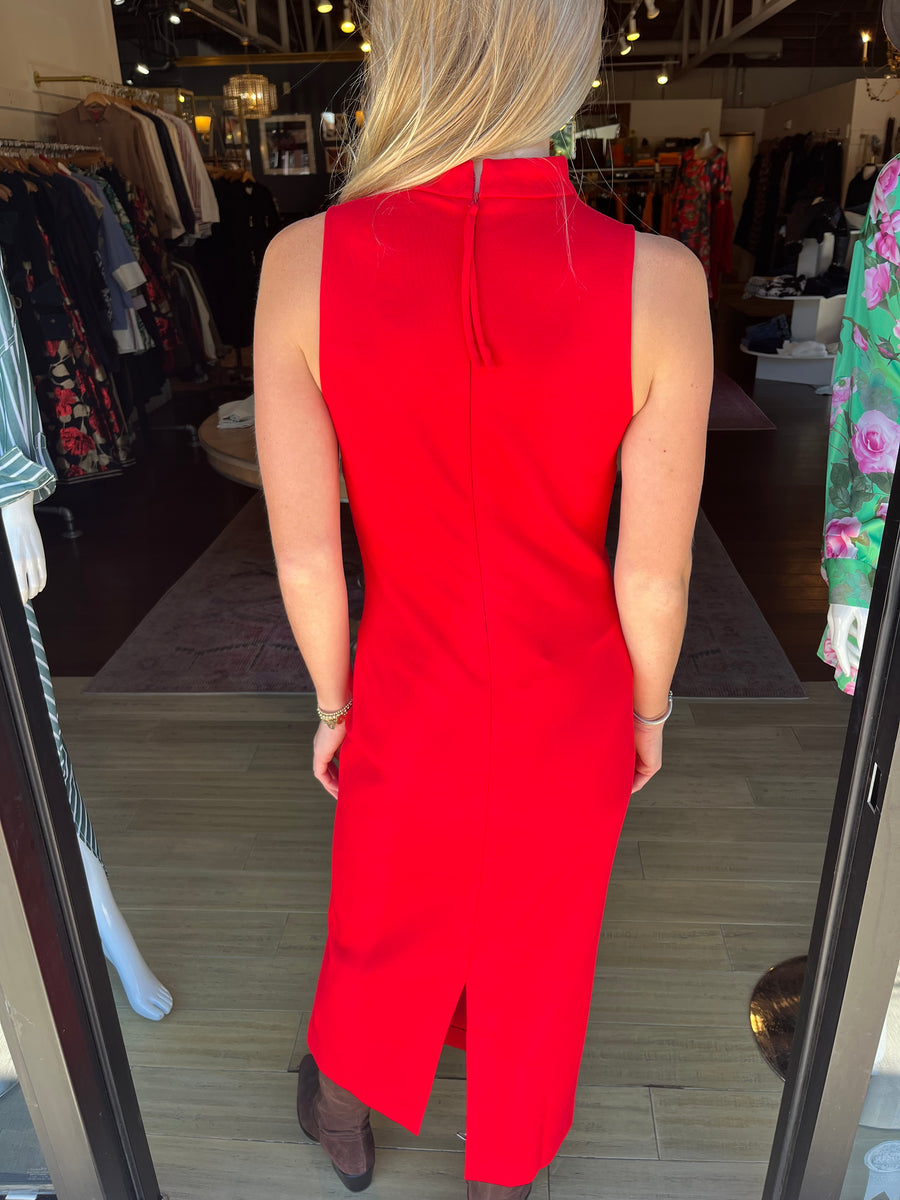 Spanx Ponte Sleeveless Midi Dress | Spanx Red
