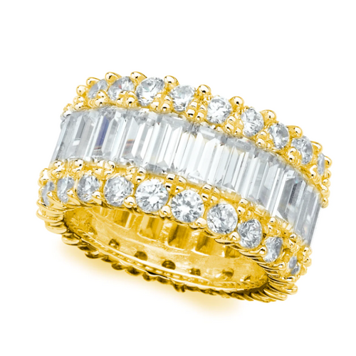 Crislu Baguette Eternity Band Finished in Gold 307298RXXCZ