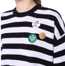 Load image into Gallery viewer, Minnie Rose Cash Boxy Pullover Black/White Stripe.