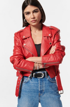 Load image into Gallery viewer, Cami NYC Kali Leather Jacket Scarlet