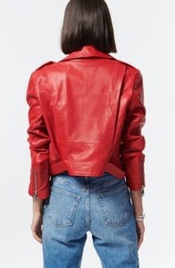 Cami NYC Kali Leather Jacket Scarlet