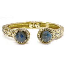 Load image into Gallery viewer, Tat2 Design Gold Tuscany Double Labradorite Bangle
