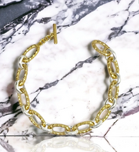 Load image into Gallery viewer, Tat2 Design Gold Two-Tone Ravelle Thin Hammered Chain Bracelet