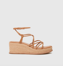 Load image into Gallery viewer, Paige Julia Wedge Leather Sandal Cognac