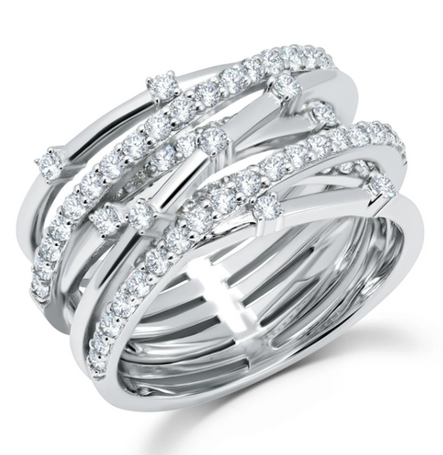 Crislu Entwined Ring Finished in Pure Platinum