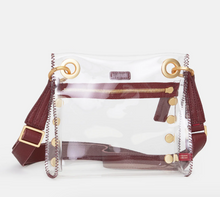 Load image into Gallery viewer, Hammitt Clear Tony Bag Crimson/Brushed Gold
