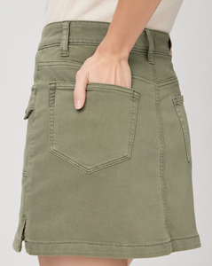 Paige Jessie Cotton Canvas Skirt Cargo Pockets Vintage Ivy Green