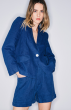 Load image into Gallery viewer, Melissa Nepton Easy Linen Blazer Glen Batik Blue