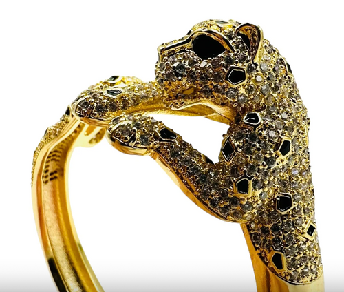 Garland Sparkly Leopard Hinged Bracelet