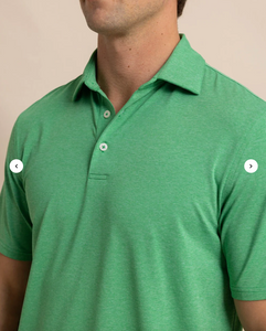 Southern Tide brrr°-eeze Performance Heather Polo Heather Kelly Green