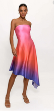Load image into Gallery viewer, Hutch Salulita Strapless Asymmetrical Hem Dress Sunset Gradient