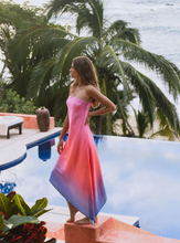 Load image into Gallery viewer, Hutch Salulita Strapless Asymmetrical Hem Dress Sunset Gradient
