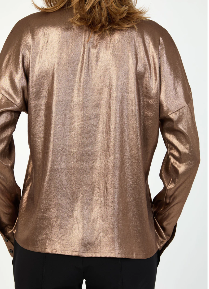 copper satin blouse