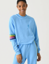 Load image into Gallery viewer, AVN Bolt Rugby Stitch Crop Crew Sweatshirt