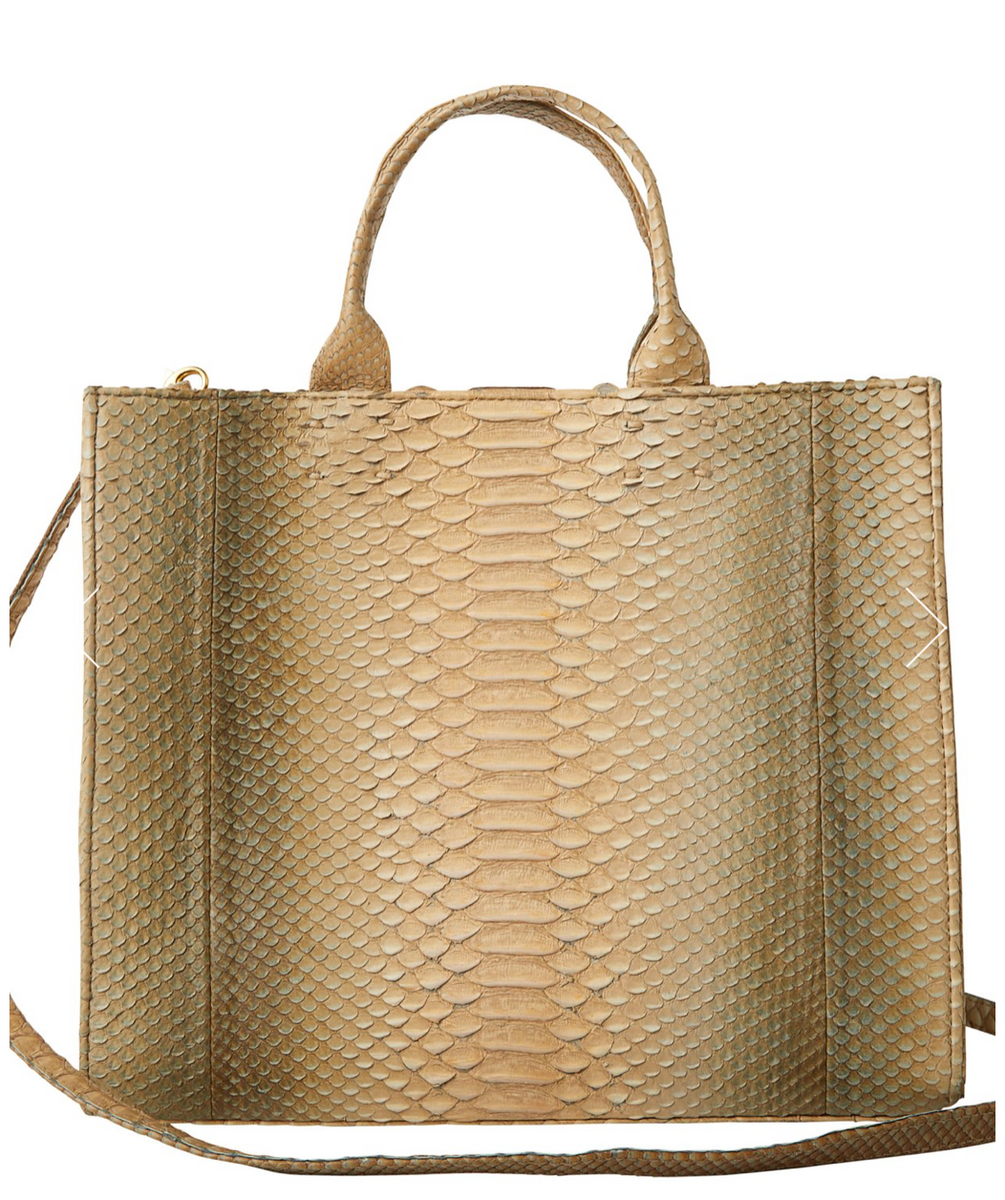 TBC The Adele Large Handbag Natural Python – The Blue Collection