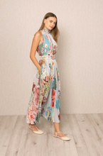 Load image into Gallery viewer, Malaga Pleated Dress Grey Blooms
