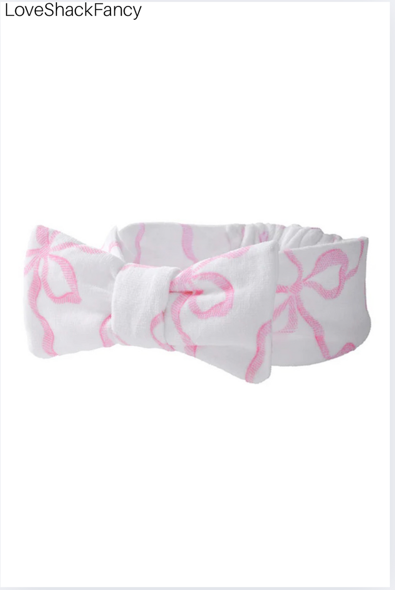 Handband with Bow Pink Bonnet – The Blue Collection LoveShackFancy Handband w/ Bow Whisper Blue main image 0
