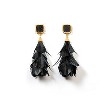 Load image into Gallery viewer, Brackish Stingray Black Statement Earring Parades