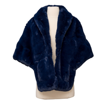 Load image into Gallery viewer, Pretty Rugged Faux Fur Collins Capelet Marine