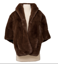 Load image into Gallery viewer, Pretty Rugged Faux Fur Capelet (Chocolate Brown)