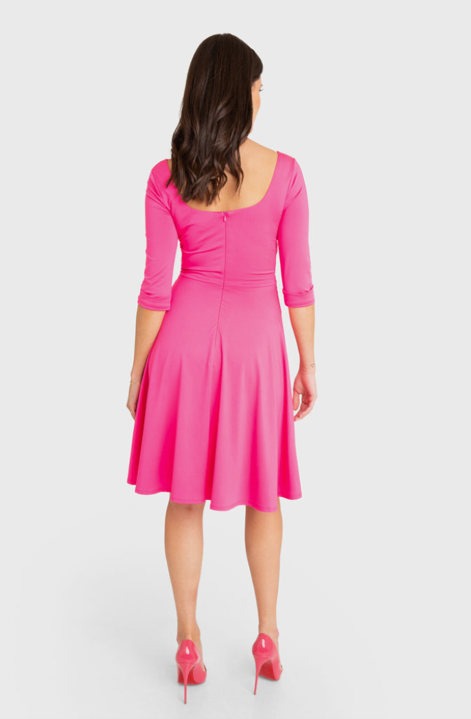 Pink 3 4 Sleeve Dress