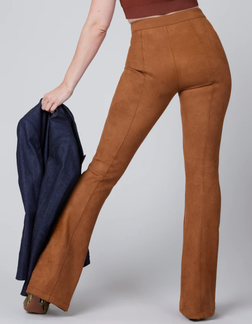 Spanx Faux Suede Flare Pants Rich Caramel – The Blue Collection