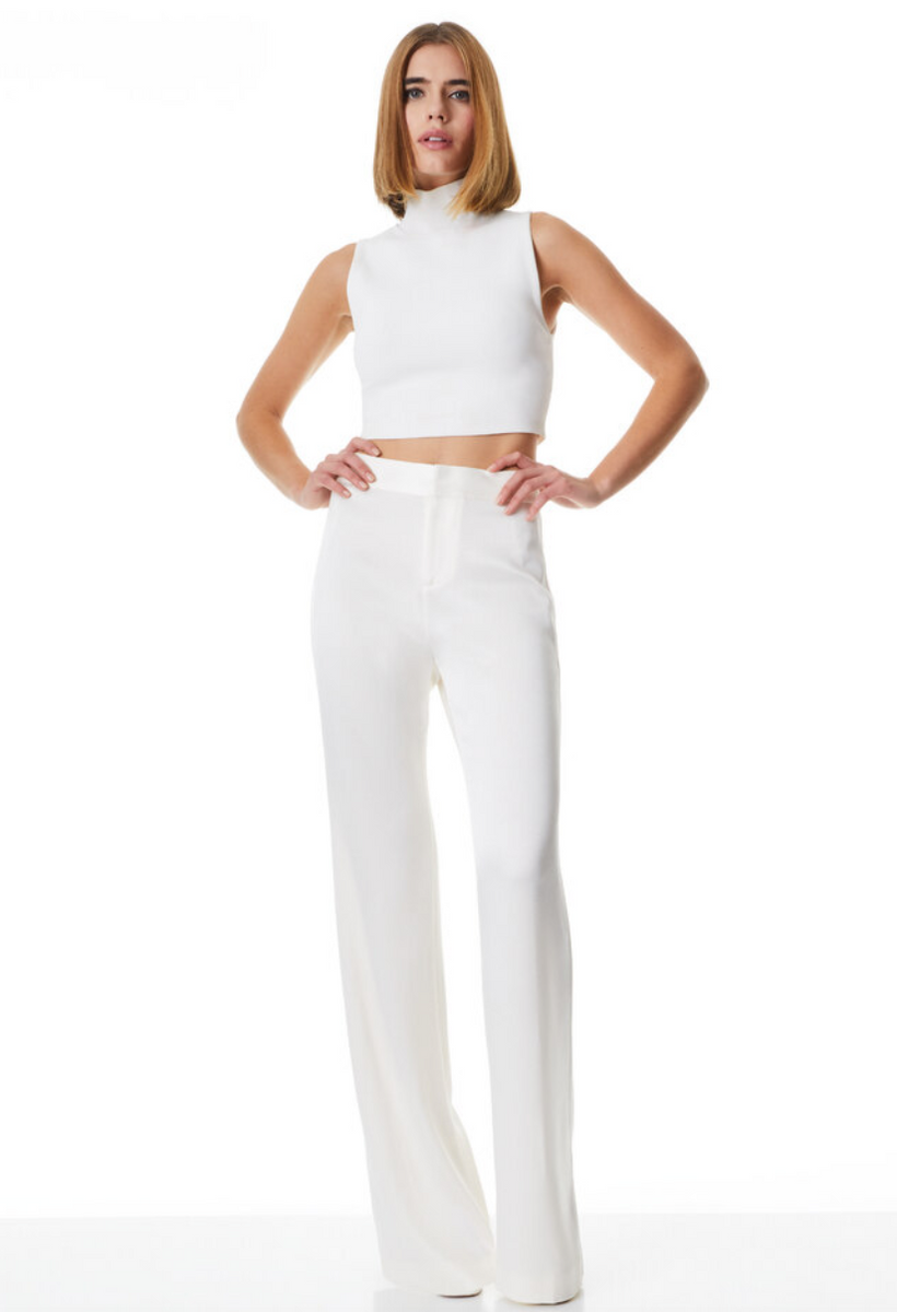 Alice + Olivia Deanna High Waisted Pant Ecru – The Blue Collection