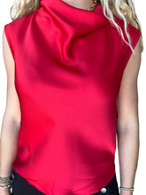 Load image into Gallery viewer, Sleeveless Cowl Neck Top Red
