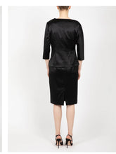 Load image into Gallery viewer, Hilton Hollis Stretch Satin Draped Classic Top Black