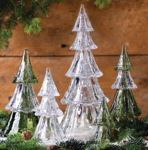 Load image into Gallery viewer, Berry &amp; Thread clear and green glass Christmas tree figurines, 5-piece set