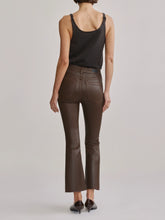 Load image into Gallery viewer, DL1961 Bridget Boot cropped flare jeans in brownstone coated finish, back view