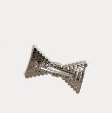 Load image into Gallery viewer, Frances Valentine crystal bow hairclip with metallic faceted texture and secure clasp closure