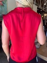 Load image into Gallery viewer, Sleeveless Cowl Neck Top Red