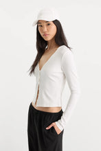 Load image into Gallery viewer, GA The Rib V Neck Cardigan Chalk