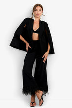 Load image into Gallery viewer, Trina Turk Volterra black cape blazer jacket with dramatic open sleeves