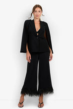 Load image into Gallery viewer, Trina Turk Volterra black cape blazer jacket with single button closure