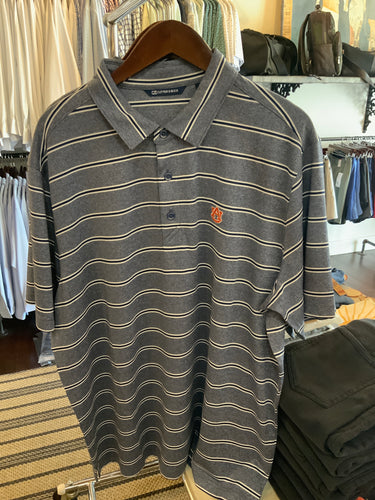 Cutter & Buck Auburn Heathered Stripe Polo