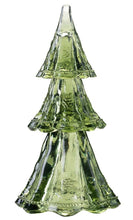 Load image into Gallery viewer, Elegant glass Christmas tree figurine with textured berry and thread decorative detailing