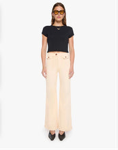 Load image into Gallery viewer, Mother Denim wide-leg high-rise flare jeans in peachy cream with patch pockets