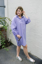 Load image into Gallery viewer, Caryn Lawn Preppy Dress Lavender Stripe