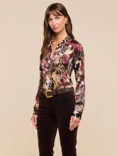 Load image into Gallery viewer, Tyler Silk Blouse Burgundy Collage