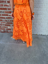 Load image into Gallery viewer, TBC Embroidered Maxi Skirt Orange