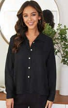 Load image into Gallery viewer, TBC Women&#39;s Button Up Blouse Black