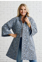 Load image into Gallery viewer, Caryn Lawn Jacquard Car Coat Powder/Navy