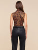 Ceci Leopard Turtleneck Tank