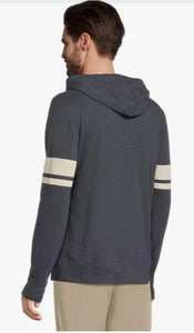 Faherty Sunwashed Slub Hoodie Navy Dune Strip