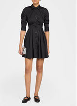 Load image into Gallery viewer, L'Agence Journi Mini shirtdress with cinched waist, pleated skirt, and elbow-length sleeves