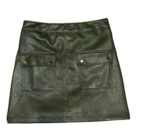 Melissa Nepton Leather Cargo Skirt